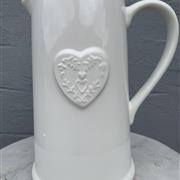 Large white ceramic jug