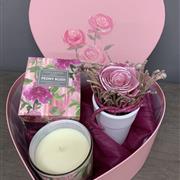 Rose and Peony Heart Art Gift Box