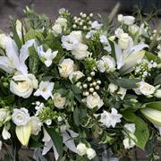 White Lily &amp; Rose Casket Spray