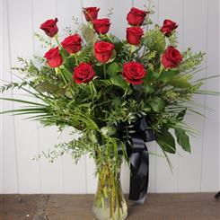 The Dozen Long Red Valentine Bouquet