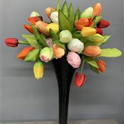 Glass Cone Vase Silk Arrangement 