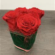Red Glass Vase preserved Rose 4