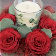 Preserved rose candle ring