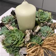 Table Ring Planter with Candle