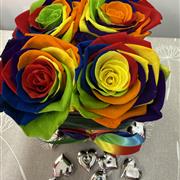 Rainbow Rose Vase