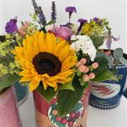 Large Flower Filled Can