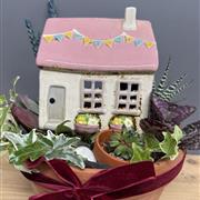 Pink Cottage T Light Garden