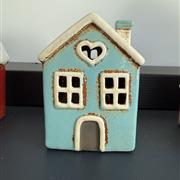 Blue Heart T Light Cottage