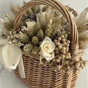 Handbag Cream Dried Flowers 